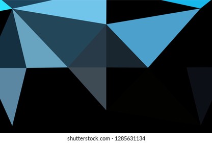 Dark BLUE vector blurry hexagon pattern. Shining illustration, which consist of triangles. The polygonal design can be used for your web site.