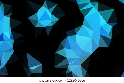 Dark BLUE vector blurry hexagon pattern. Modern geometrical abstract illustration with gradient. The elegant pattern can be used as part of a brand book.
