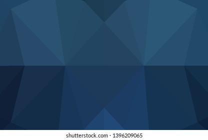 Dark BLUE vector blurry hexagon texture. Creative illustration in halftone style with gradient. Triangular pattern for your business design.