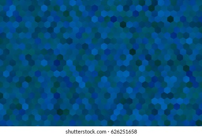 Dark BLUE vector blurry hexagon background design. Geometric background in Origami style with gradient. 