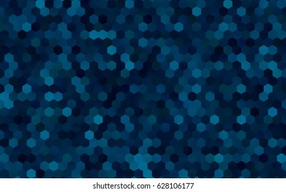 Dark BLUE vector blurry hexagon background design. Geometric background in Origami style with gradient. 