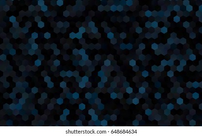 Dark BLUE vector blurry hexagon background design. Geometric background in Origami style with gradient. 