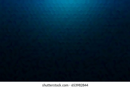 Dark BLUE vector blurry hexagon background design. Geometric background in Origami style with gradient. 