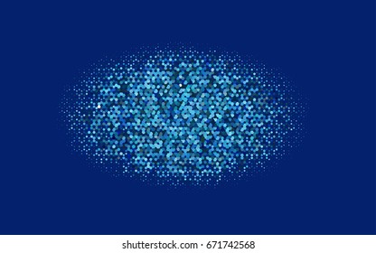 Dark BLUE vector blurry hexagon background design. Geometric background in Origami style with gradient. 