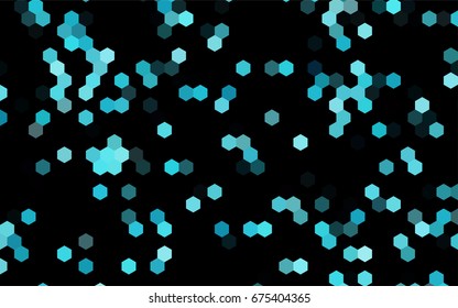 Dark BLUE vector blurry hexagon background design. Geometric background in Origami style with gradient. 