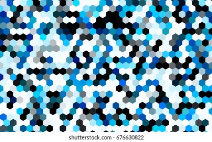 Dark BLUE vector blurry hexagon background design. Geometric background in Origami style with gradient. 