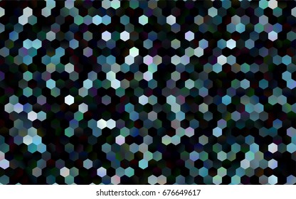 Dark BLUE vector blurry hexagon background design. Geometric background in Origami style with gradient. 
