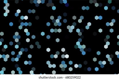 Dark BLUE vector blurry hexagon background design. Geometric background in Origami style with gradient. 