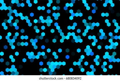 Dark BLUE vector blurry hexagon background design. Geometric background in Origami style with gradient. 
