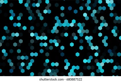 Dark BLUE vector blurry hexagon background design. Geometric background in Origami style with gradient. 