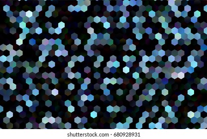 Dark BLUE vector blurry hexagon background design. Geometric background in Origami style with gradient. 