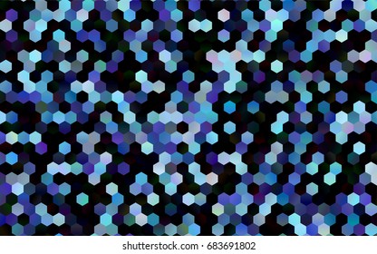 Dark BLUE vector blurry hexagon background design. Geometric background in Origami style with gradient. 