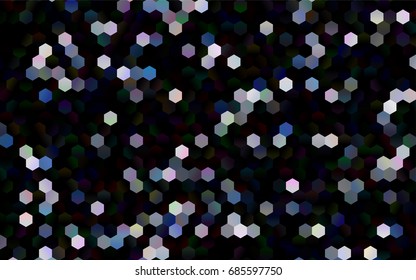 Dark BLUE vector blurry hexagon background design. Geometric background in Origami style with gradient. 