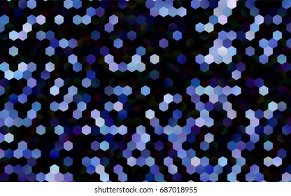 Dark BLUE vector blurry hexagon background design. Geometric background in Origami style with gradient. 