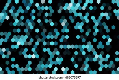 Dark BLUE vector blurry hexagon background design. Geometric background in Origami style with gradient. 
