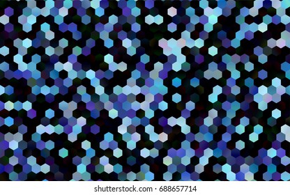 Dark BLUE vector blurry hexagon background design. Geometric background in Origami style with gradient. 