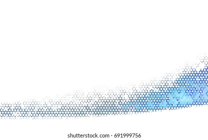 Dark BLUE vector blurry hexagon background design. Geometric background in Origami style with gradient. 