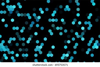 Dark BLUE vector blurry hexagon background design. Geometric background in Origami style with gradient. 