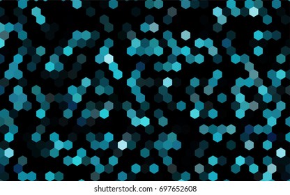 Dark BLUE vector blurry hexagon background design. Geometric background in Origami style with gradient. 