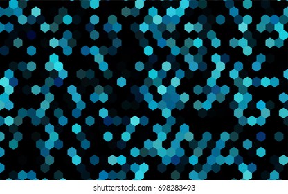 Dark BLUE vector blurry hexagon background design. Geometric background in Origami style with gradient. 