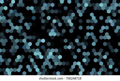 Dark BLUE vector blurry hexagon background design. Geometric background in Origami style with gradient. 