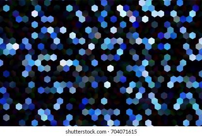 Dark BLUE vector blurry hexagon background design. Geometric background in Origami style with gradient. 