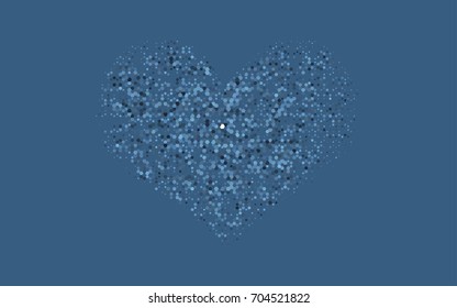 Dark BLUE vector blurry hexagon background design. Geometric background in Origami style with gradient. 
