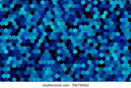Dark BLUE vector blurry hexagon background design. Geometric background in Origami style with gradient. 