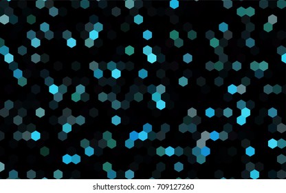 Dark BLUE vector blurry hexagon background design. Geometric background in Origami style with gradient. 
