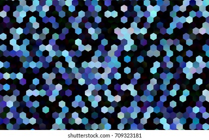 Dark BLUE vector blurry hexagon background design. Geometric background in Origami style with gradient. 