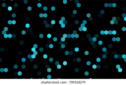 Dark BLUE vector blurry hexagon background design. Geometric background in Origami style with gradient. 