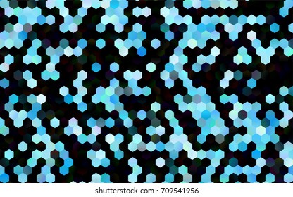 Dark BLUE vector blurry hexagon background design. Geometric background in Origami style with gradient. 