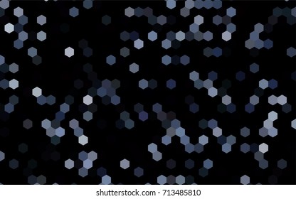 Dark BLUE vector blurry hexagon background design. Geometric background in Origami style with gradient. 