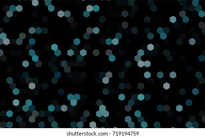 Dark BLUE vector blurry hexagon background design. Geometric background in Origami style with gradient. 