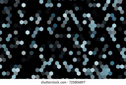 Dark BLUE vector blurry hexagon background design. Geometric background in Origami style with gradient. 