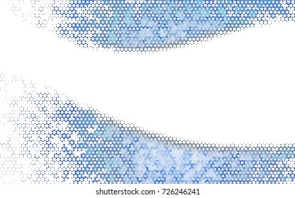 Dark BLUE vector blurry hexagon background design. Geometric background in Origami style with gradient. 