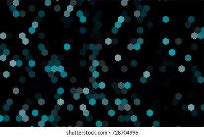 Dark BLUE vector blurry hexagon background design. Geometric background in Origami style with gradient. 