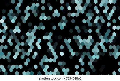 Dark BLUE vector blurry hexagon background design. Geometric background in Origami style with gradient. 