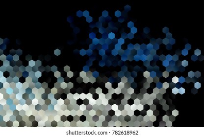 Dark BLUE vector blurry hexagon background design. Geometric background in Origami style with gradient. 