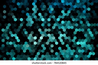 Dark BLUE vector blurry hexagon background design. Geometric background in Origami style with gradient. 