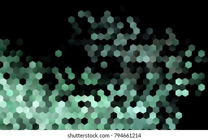 Dark BLUE vector blurry hexagon background design. Geometric background in Origami style with gradient. 