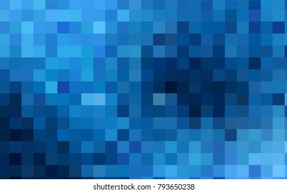 Dark BLUE vector blurry rectangular background. Geometric background in square style with gradient. The pattern can be used for brand-new background.