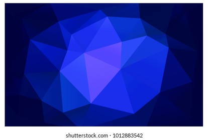 DARK BLUE vector blurry triangle background design. Geometric background in Origami style with gradient. 