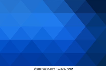 DARK BLUE vector blurry triangle background design. Geometric background in Origami style with gradient. 