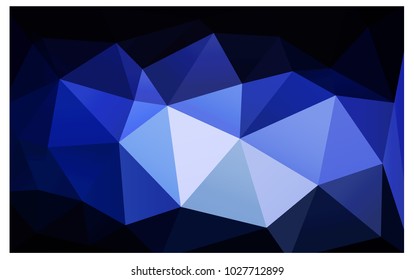 DARK BLUE vector blurry triangle background design. Geometric background in Origami style with gradient. 