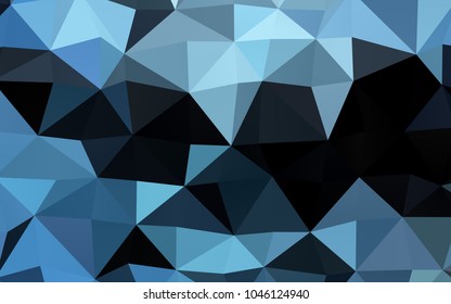 Dark BLUE vector blurry triangle background. A sample with polygonal shapes. The completely new template can be used for your brand book.