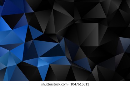 Dark BLUE vector blurry triangle template. A vague abstract illustration with gradient. The best triangular design for your business.