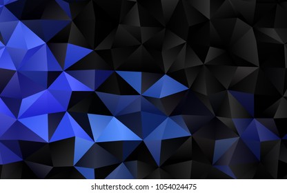 Dark BLUE vector blurry triangle pattern. Shining colored illustration in a brand-new style. A completely new design for your business.