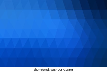 DARK BLUE vector blurry triangle background design. Geometric background in Origami style with gradient. 