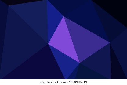 DARK BLUE vector blurry triangle background design. Geometric background in Origami style with gradient. 